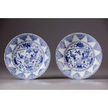 A pair of Chinese blue and white dishes