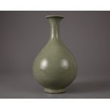 A celadon-glazed yuhuchunping vase