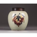 A Chinese celadon-ground 'nine peaches' ovoid jar