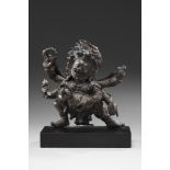 A bronze figure of six-armed Mahakala