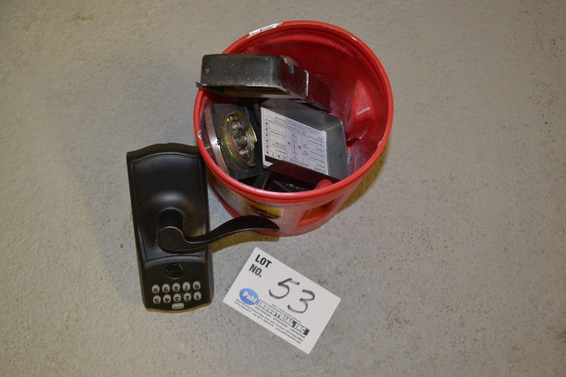 Digital Code Door Lock System and accessories in bucket - Image 2 of 2