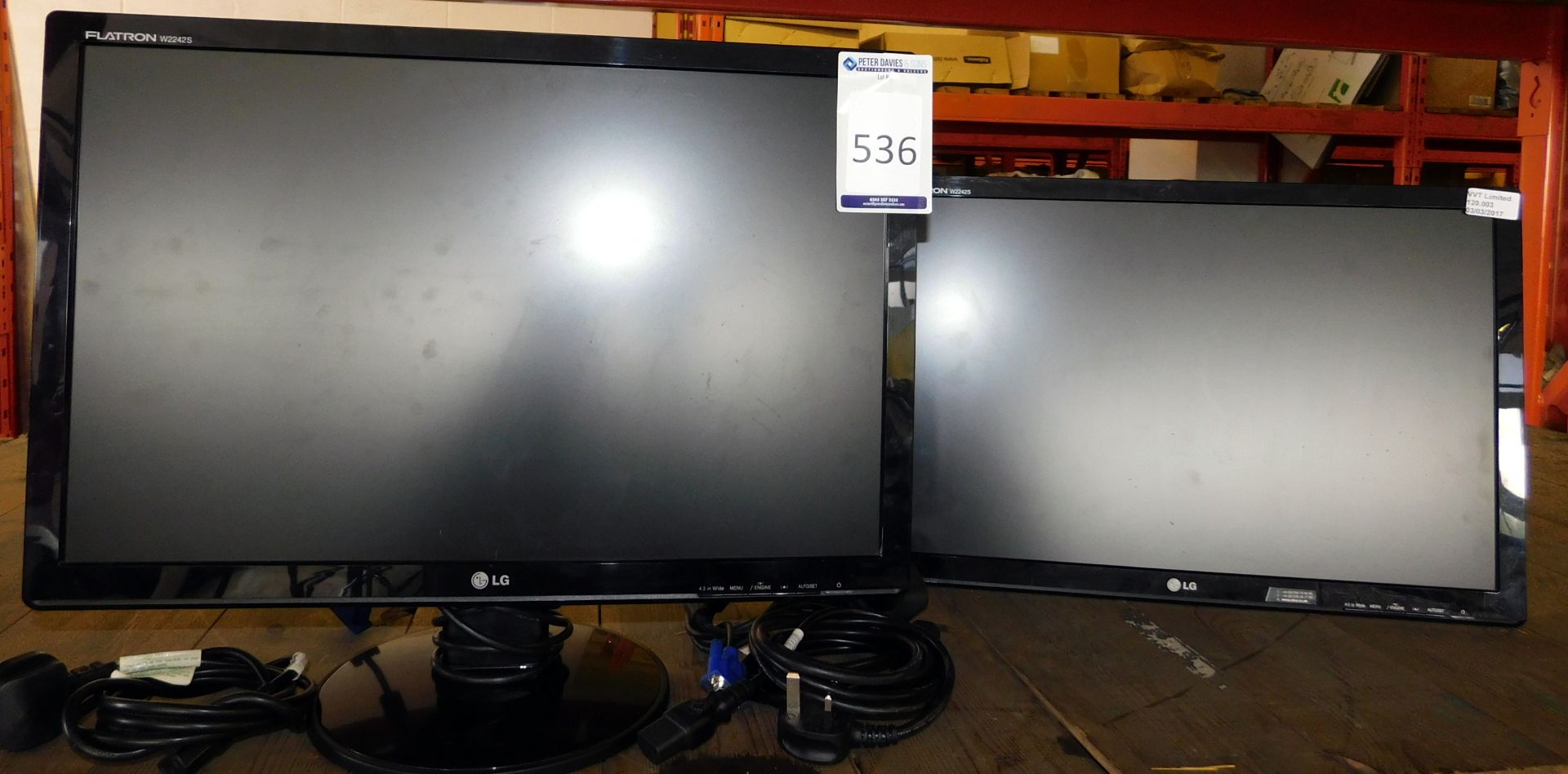 2 LG Flatron W2242S Monitors (1 missing a stand) (Located Stockport – Viewing by Appointment &