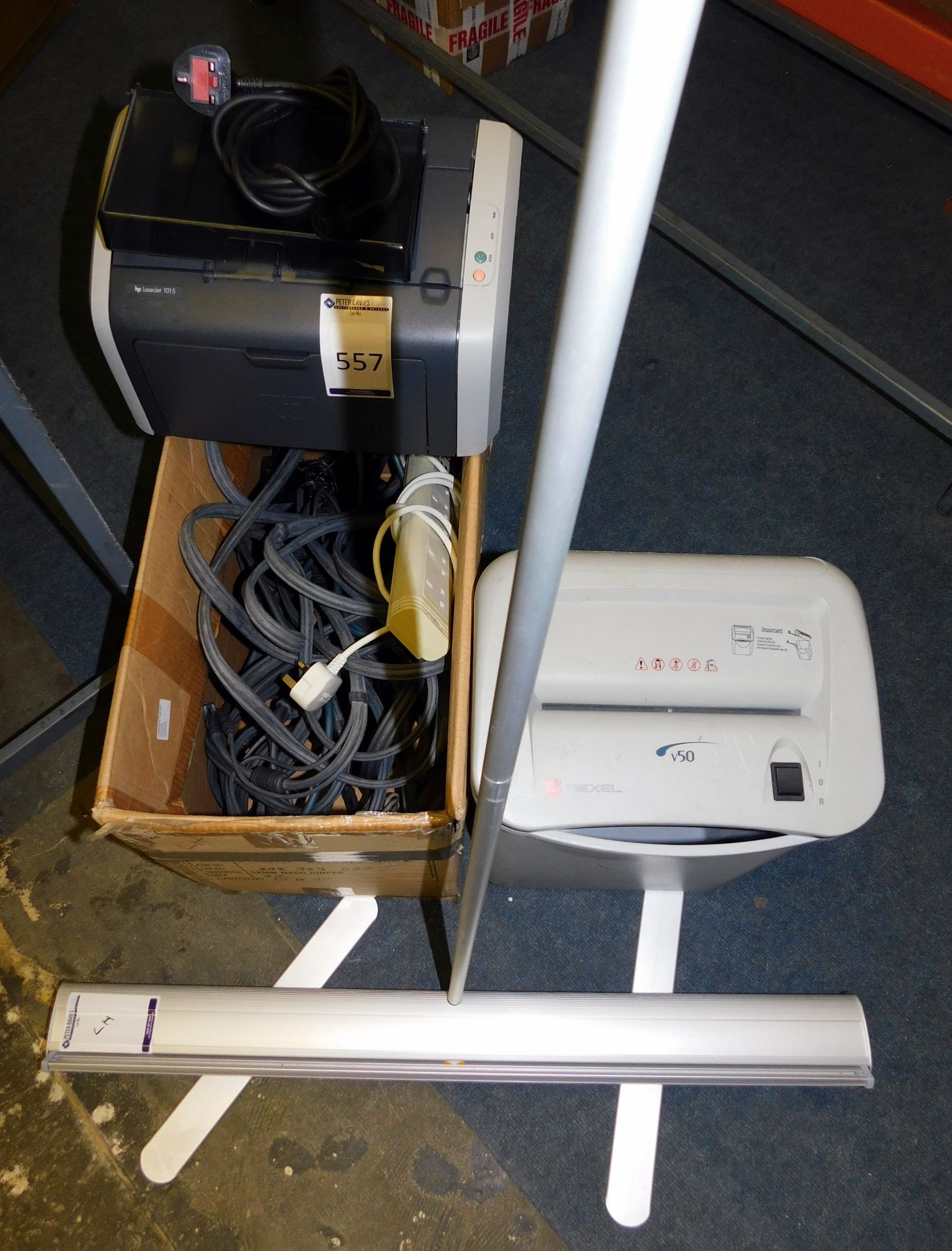 HP Printer, Pop-Up Advertising Stand & Quantity of Assorted Cables etc (Located Stockport –