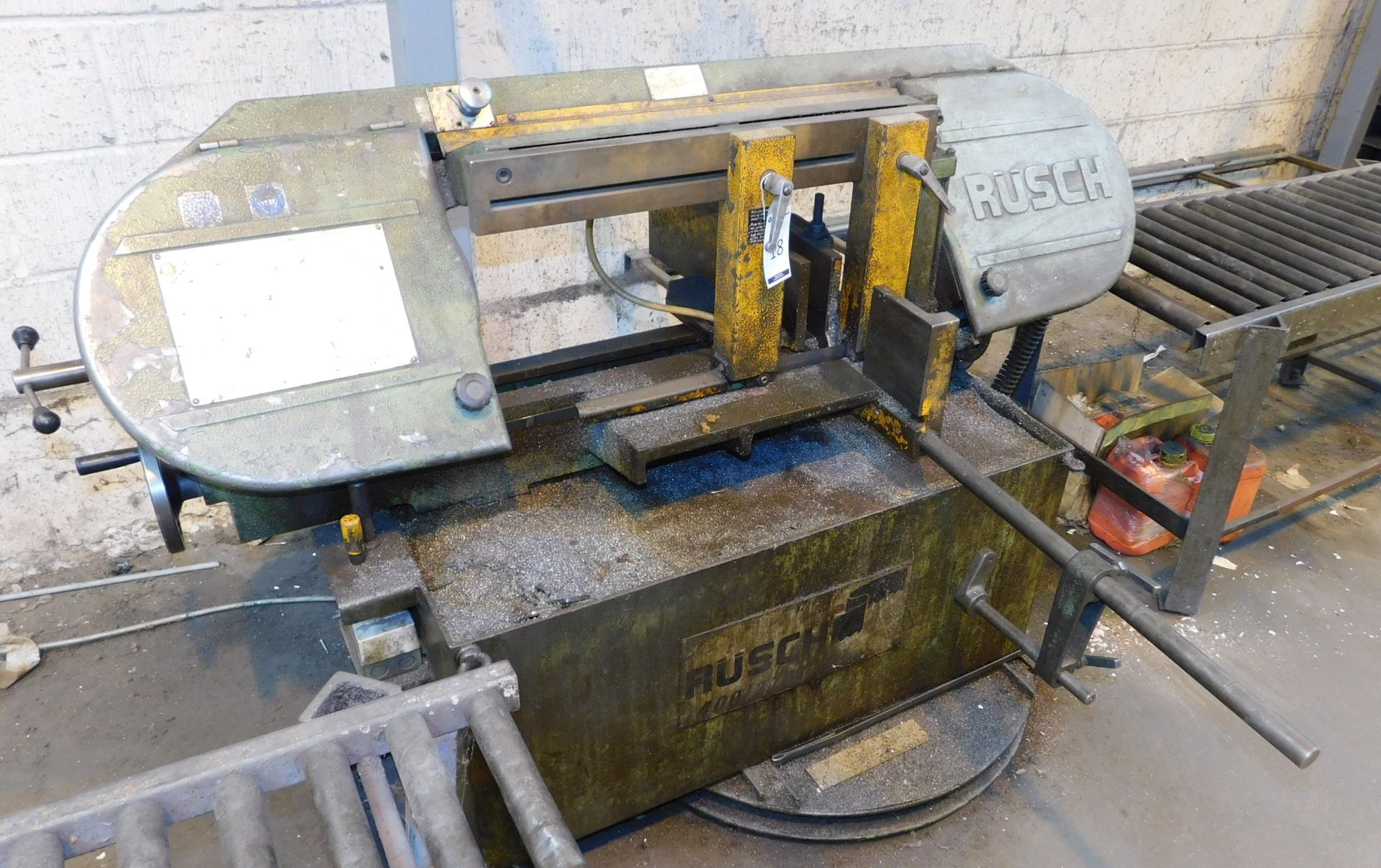 Rusch 400/270g Horizontal Metal Cutting Bandsaw, s/n G920715 with Turntable & Feed/Delivery Roller - Image 2 of 4
