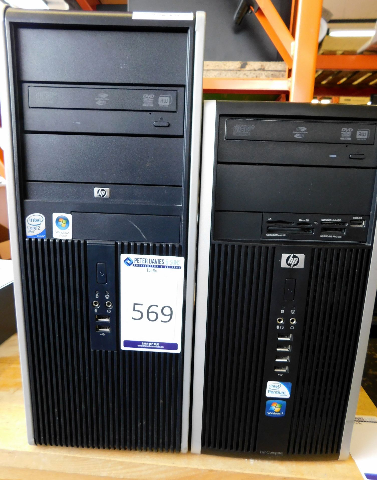 2 HP Tower Computers (No HDD) (Located Stockport – Viewing by Appointment & Collection Friday 26th