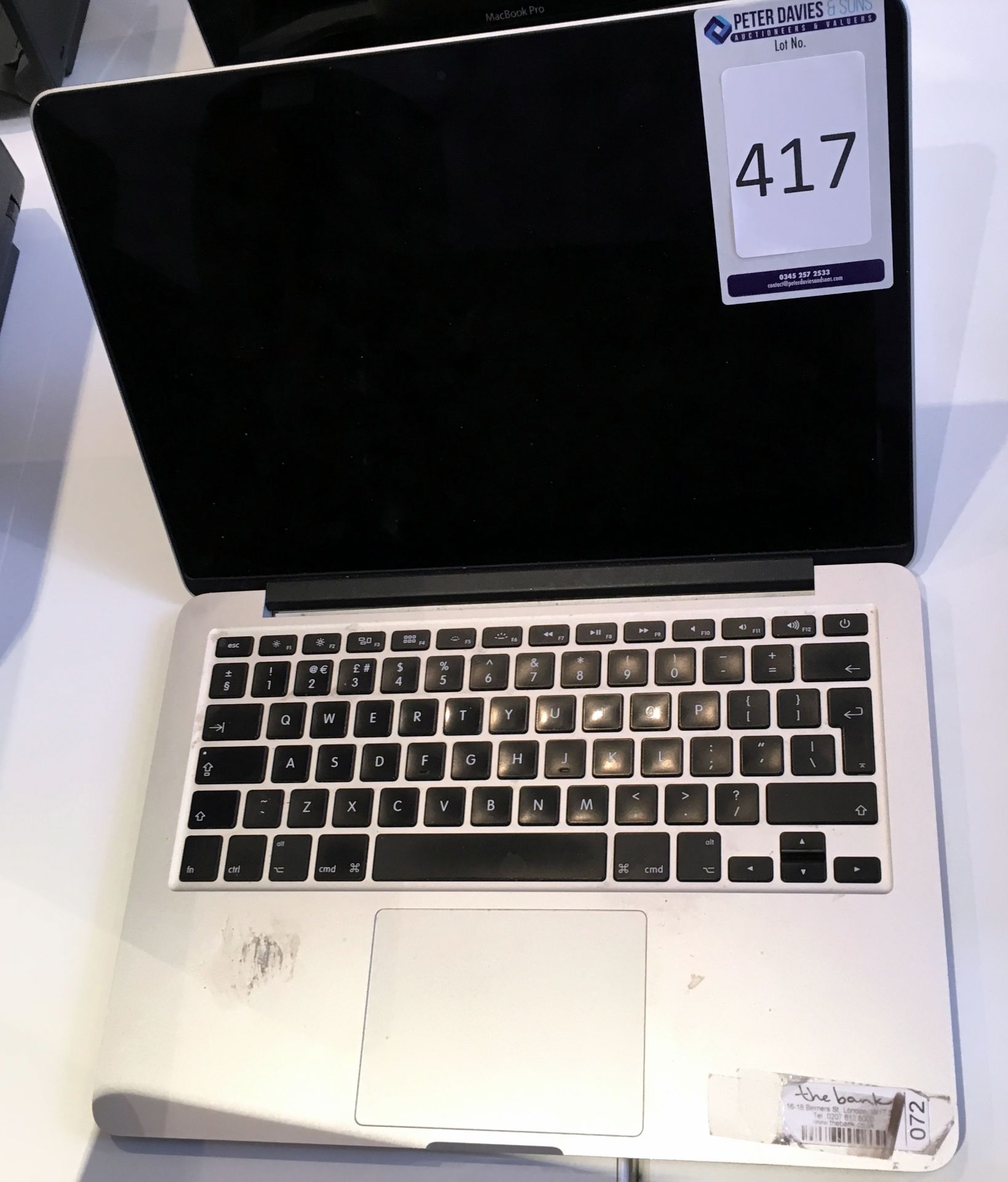 Apple A1502 Macbook Pro Core i5 2.6ghz 13in Laptop with 8gb RAM, SSD, s/n C17N51K9G3QH (Located