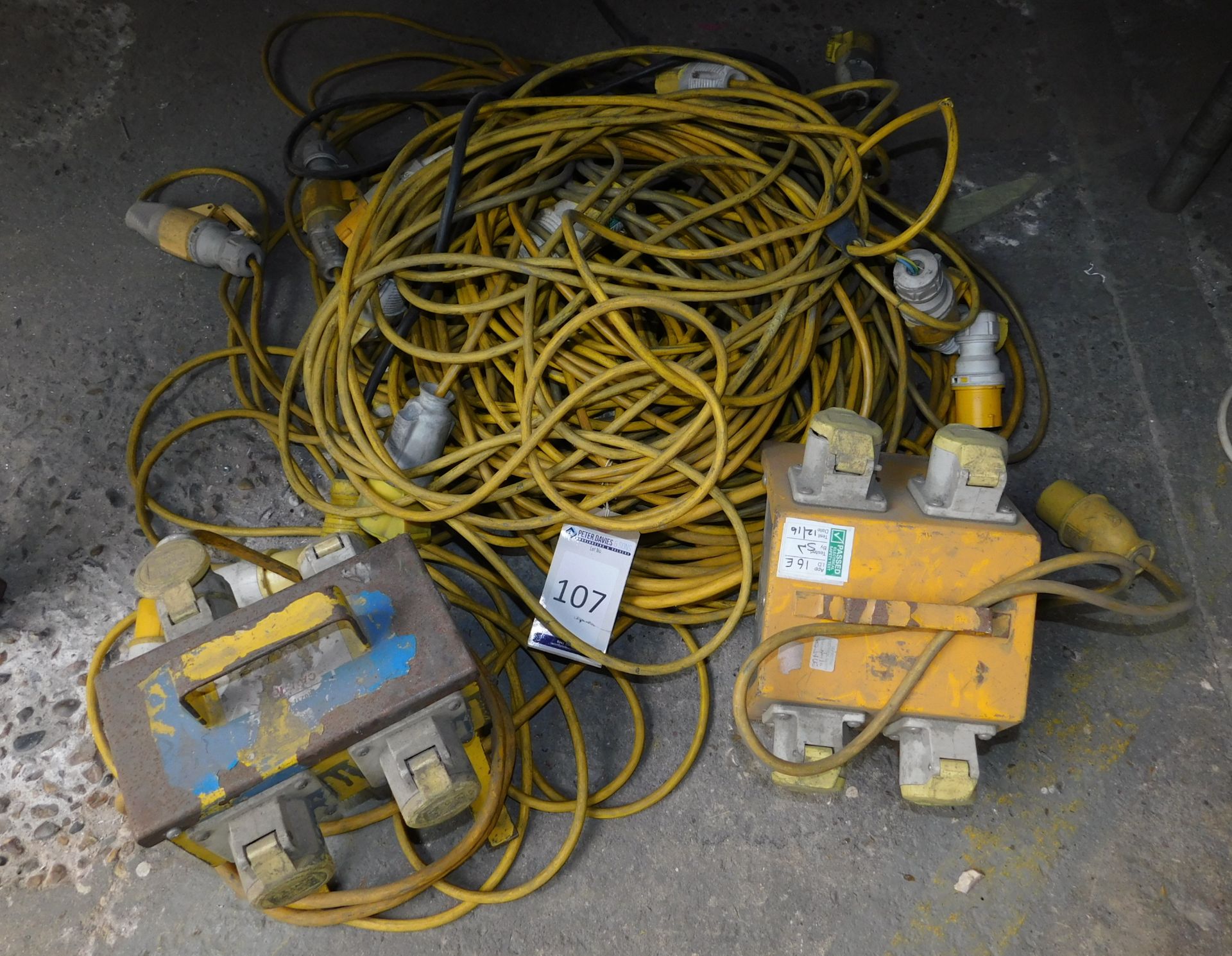 Quantity of 110V Extension Leads & 2 Junction Boxes