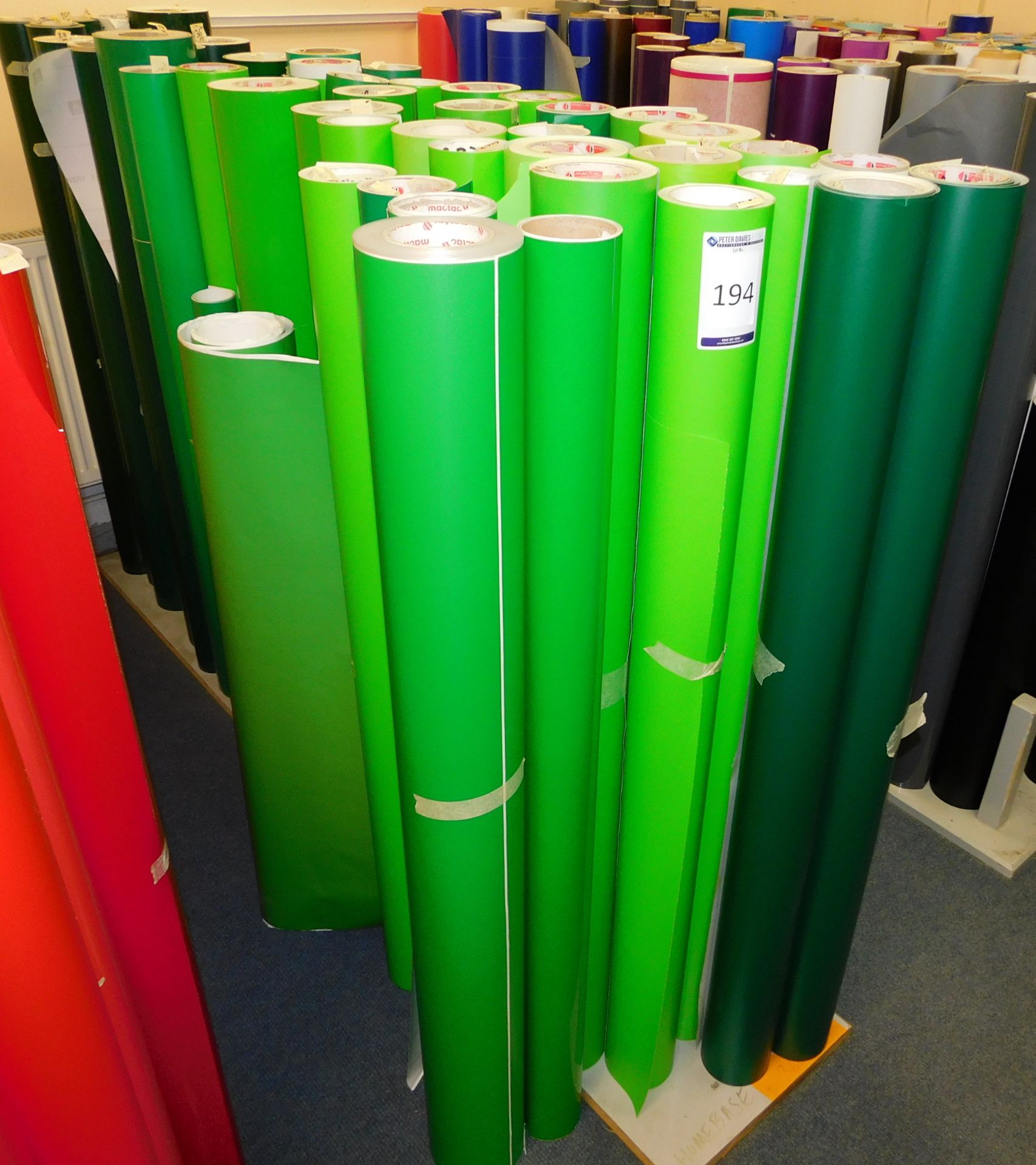 Contents of Stand to Include Quantity of Green Vinyl (Approx. 45 Part Rolls)