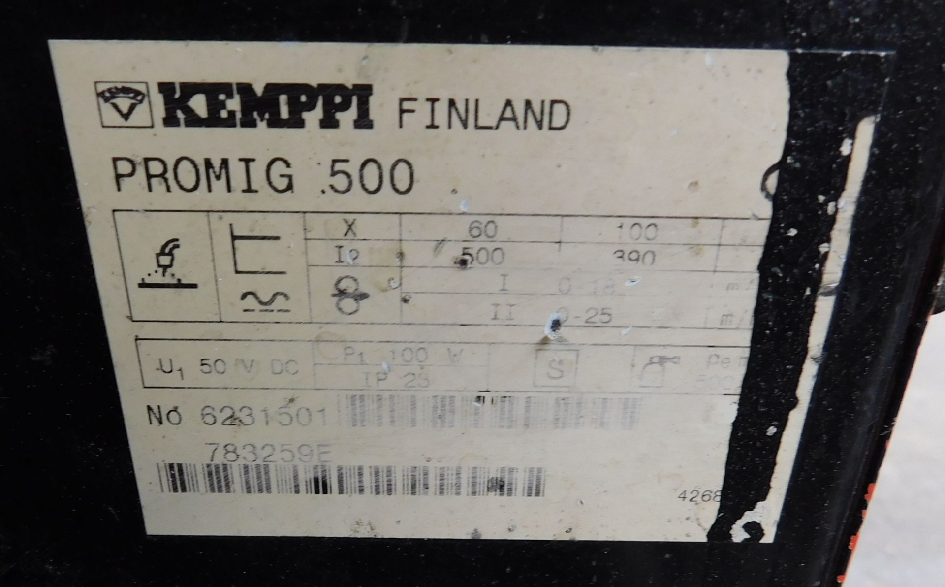 Kemppi MIG 3000 MIG Welder with Kemppi Promig MIG300 Wire Feed Unit, with Torch, Earth Lead & Gauge, - Image 5 of 5
