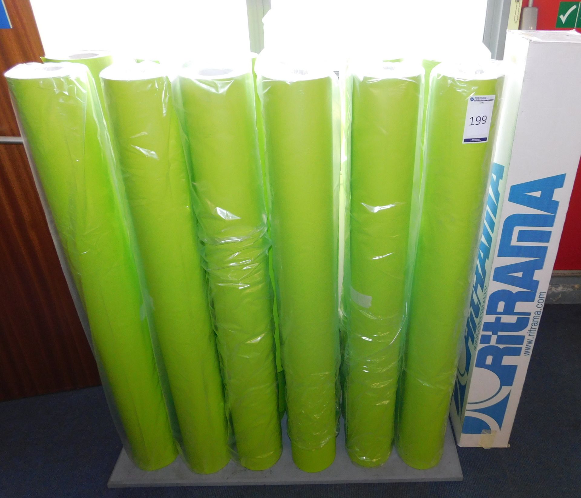 Contents of Stand to Include Quantity of Green Vinyl (Approx. 13 Full & Part Rolls)