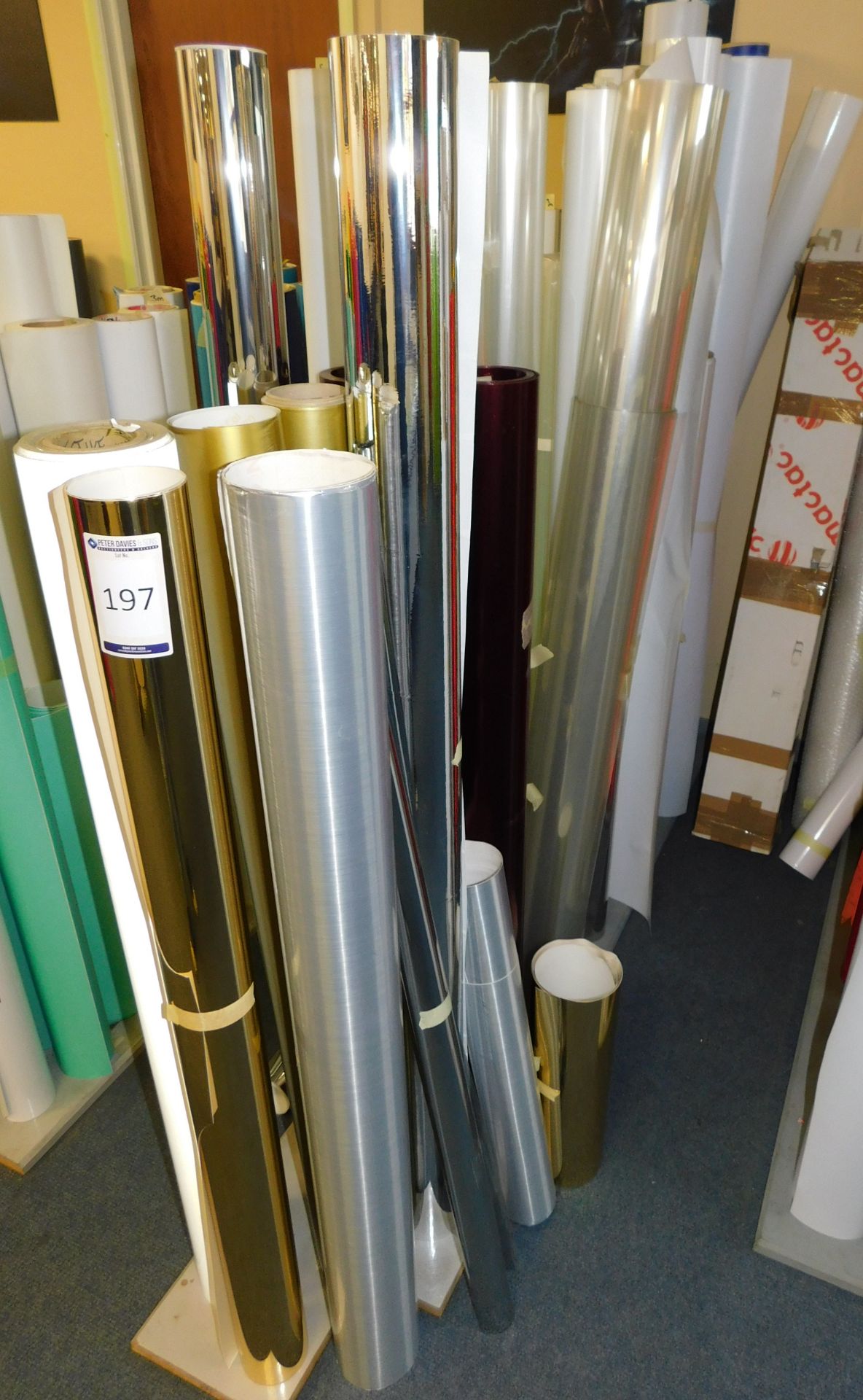 Contents of Stand to Include Quantity of Mainly Metallic Vinyl (Approx. 31 Part Rolls)