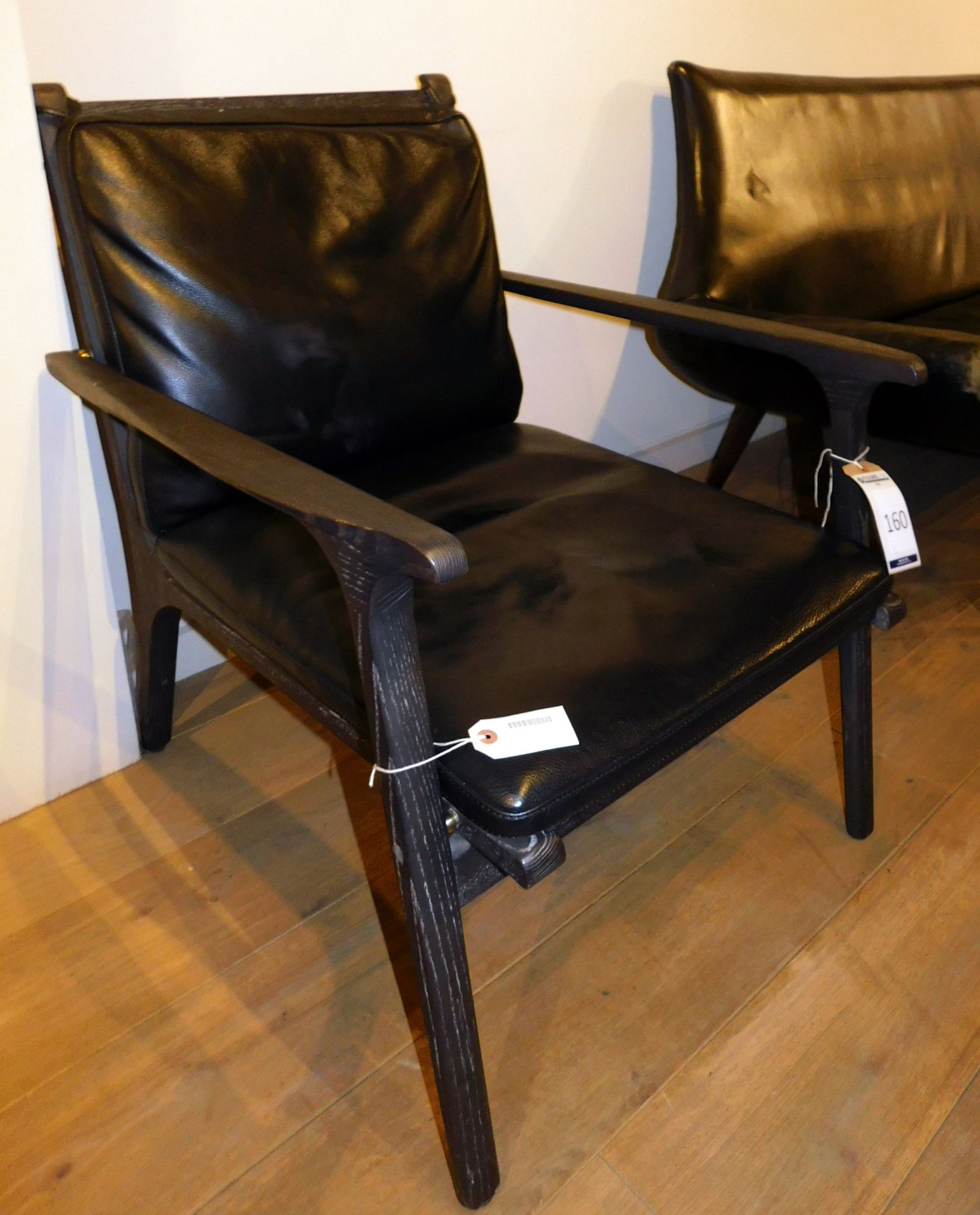 Wooden Framed Ren Armchair with Leather Upholstery (Retail £907) (Located at 155 Farringdon Road, - Bild 3 aus 3