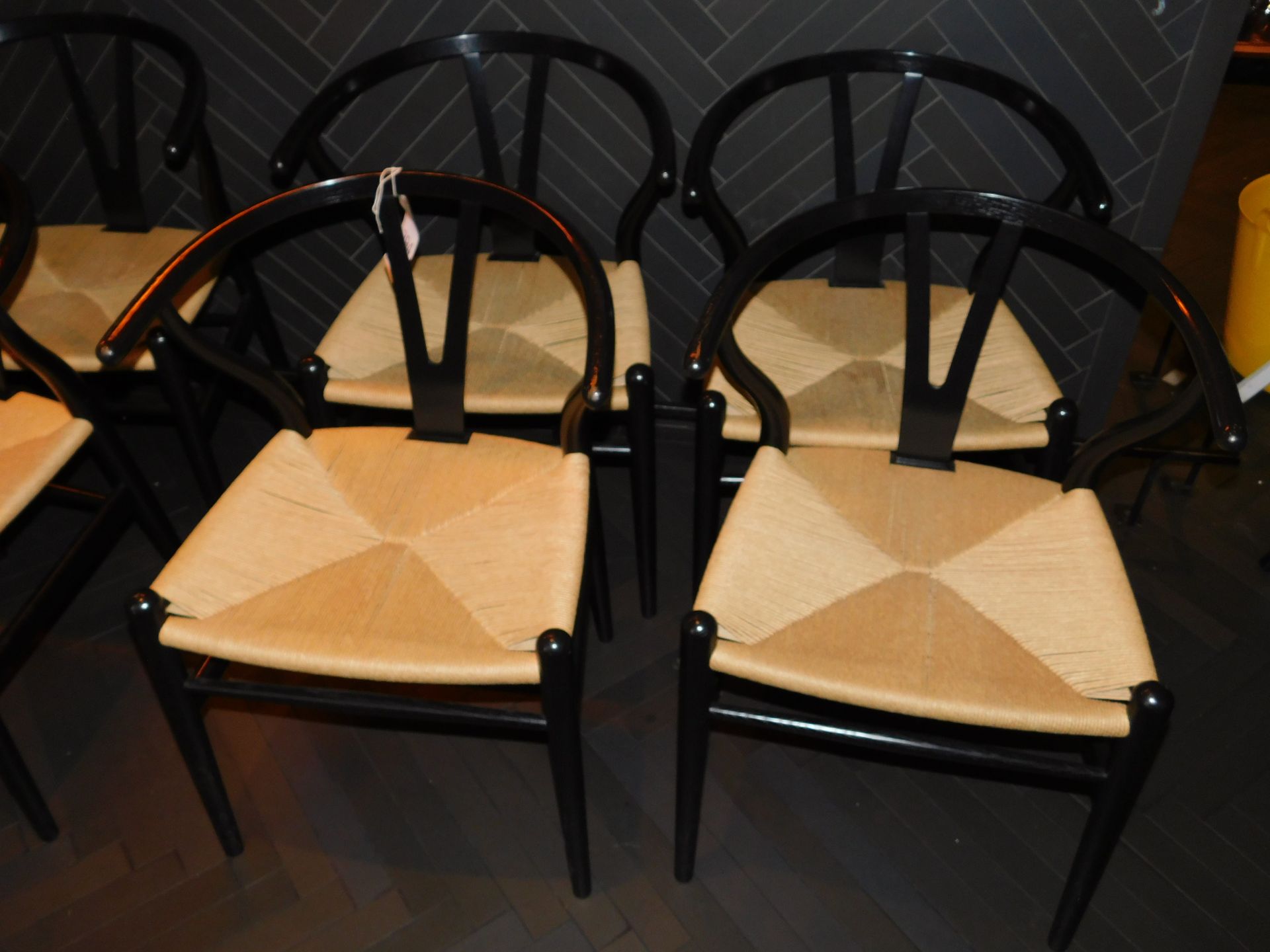 Set of 4 Carl Hansen Wooden Framed Rush Seated Armchairs (Located at 155 Farringdon Road, London,