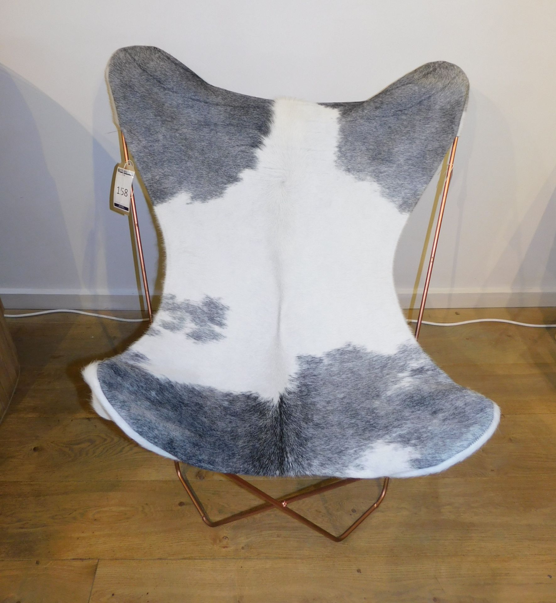 Vintage Style Metal Framed Butterfly Hide Chair (Retail £400) (Located at 155 Farringdon Road,