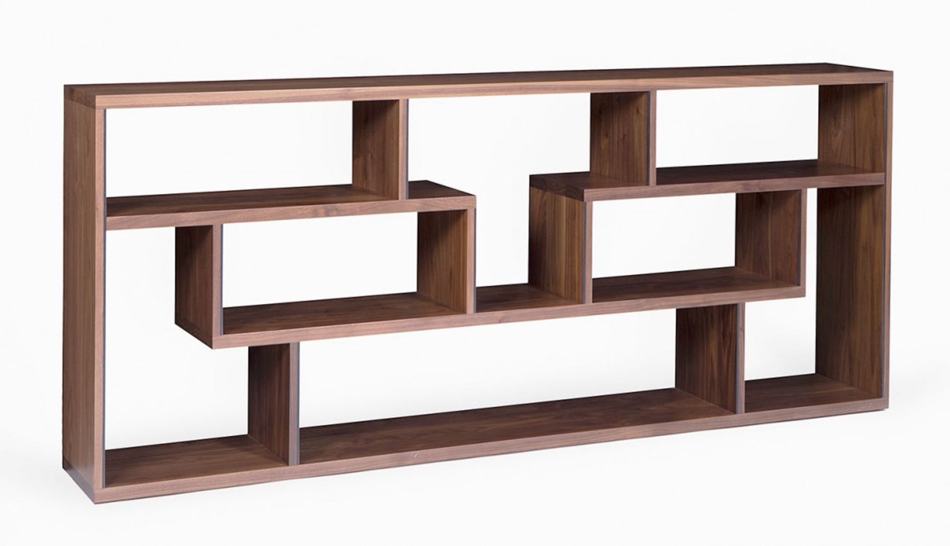 Prospero Bookcase, Solid American Black Walnut / English Steamed Pear (2000mm x 300mm x 860mm)