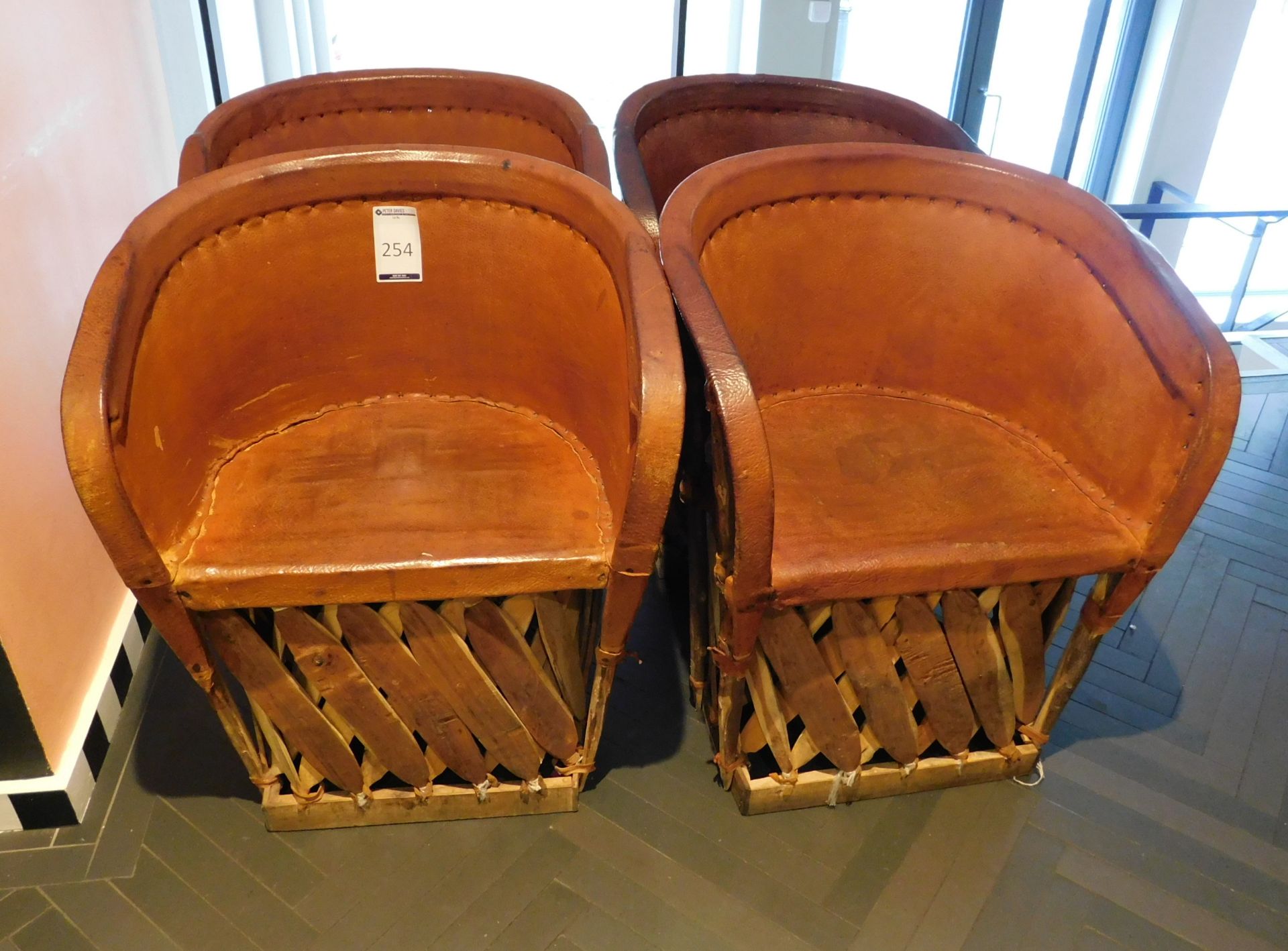 Set of 4 Leather Tub Chairs (Located at 155 Farringdon Road, London, EC1R 3AF)