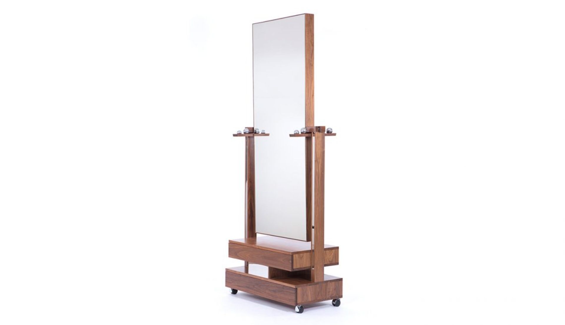Grand Reversible Cheval Robing Mirror, American Black Walnut (Retail £12,495)(Located at 155