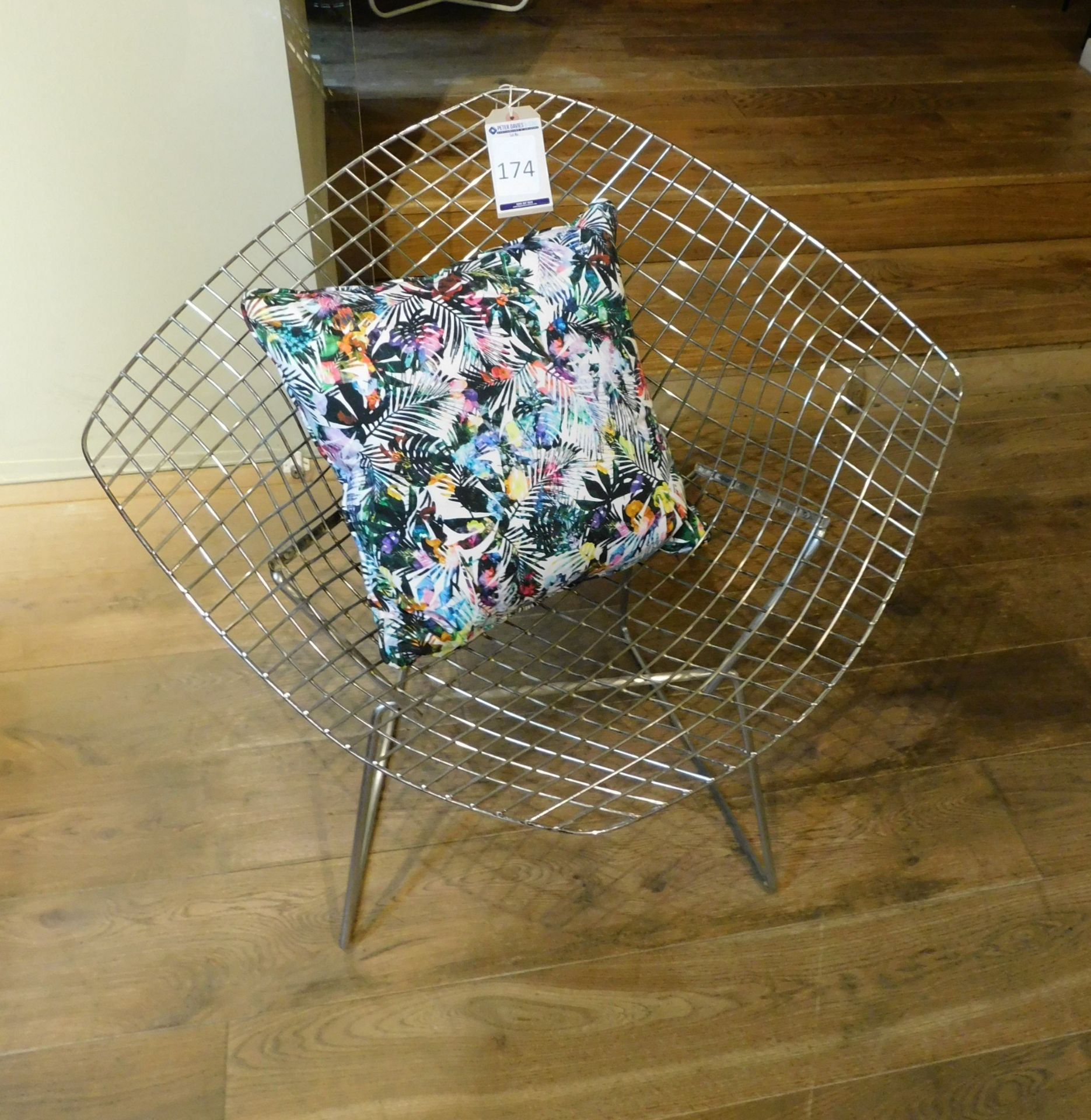 Chromium Plated Bikini Chair with Cushion (Located at 155 Farringdon Road, London, EC1R 3AF)