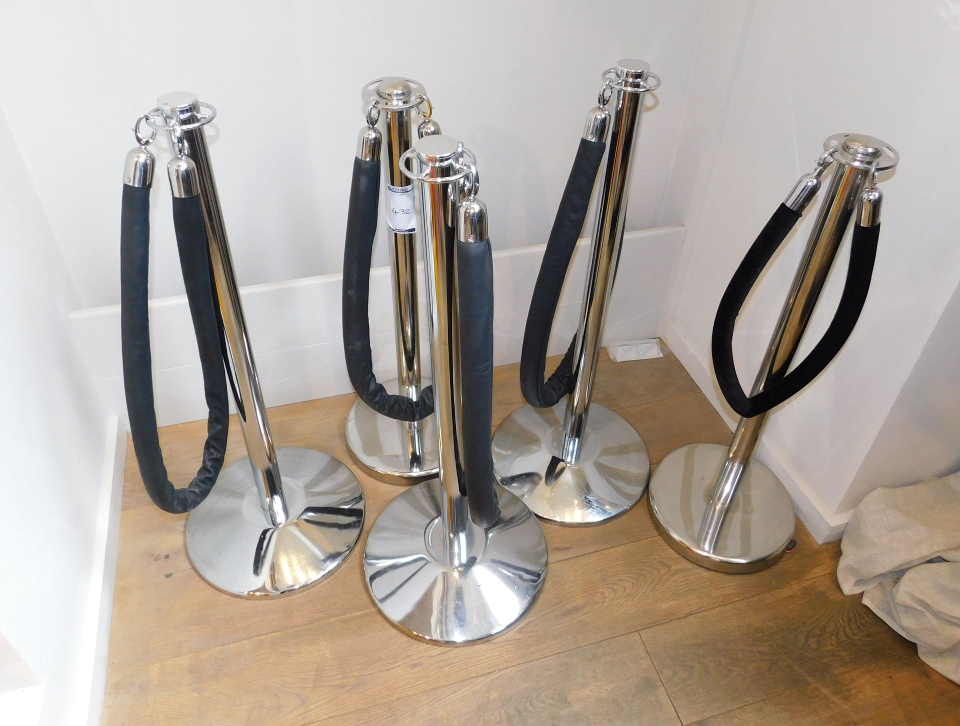 5 Piece Chrome Plated Barrier System (Located at 155 Farringdon Road, London, EC1R 3AF)