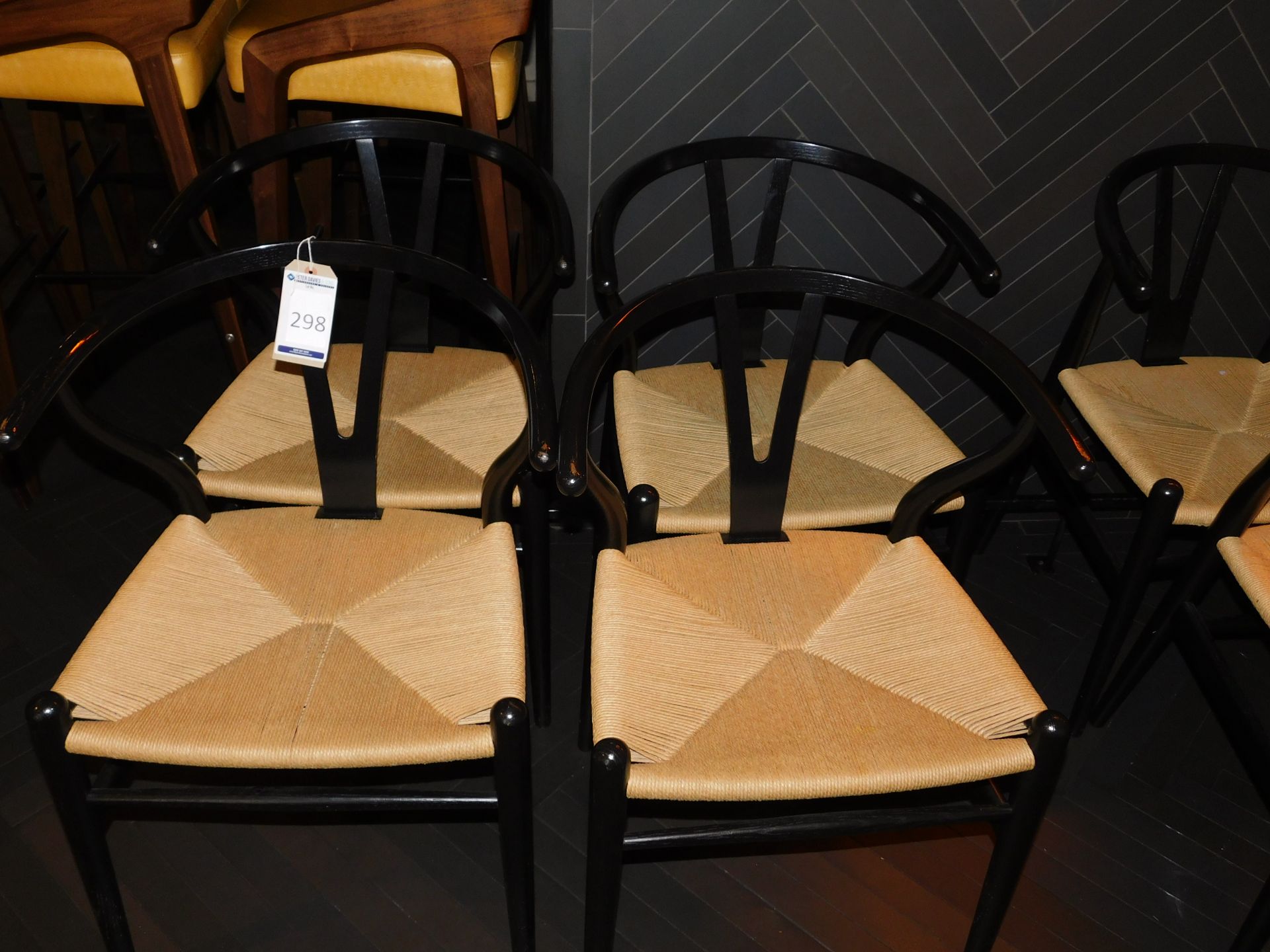 Set of 4 Carl Hansen Wooden Framed Rush Seated Armchairs (Located at 155 Farringdon Road, London,