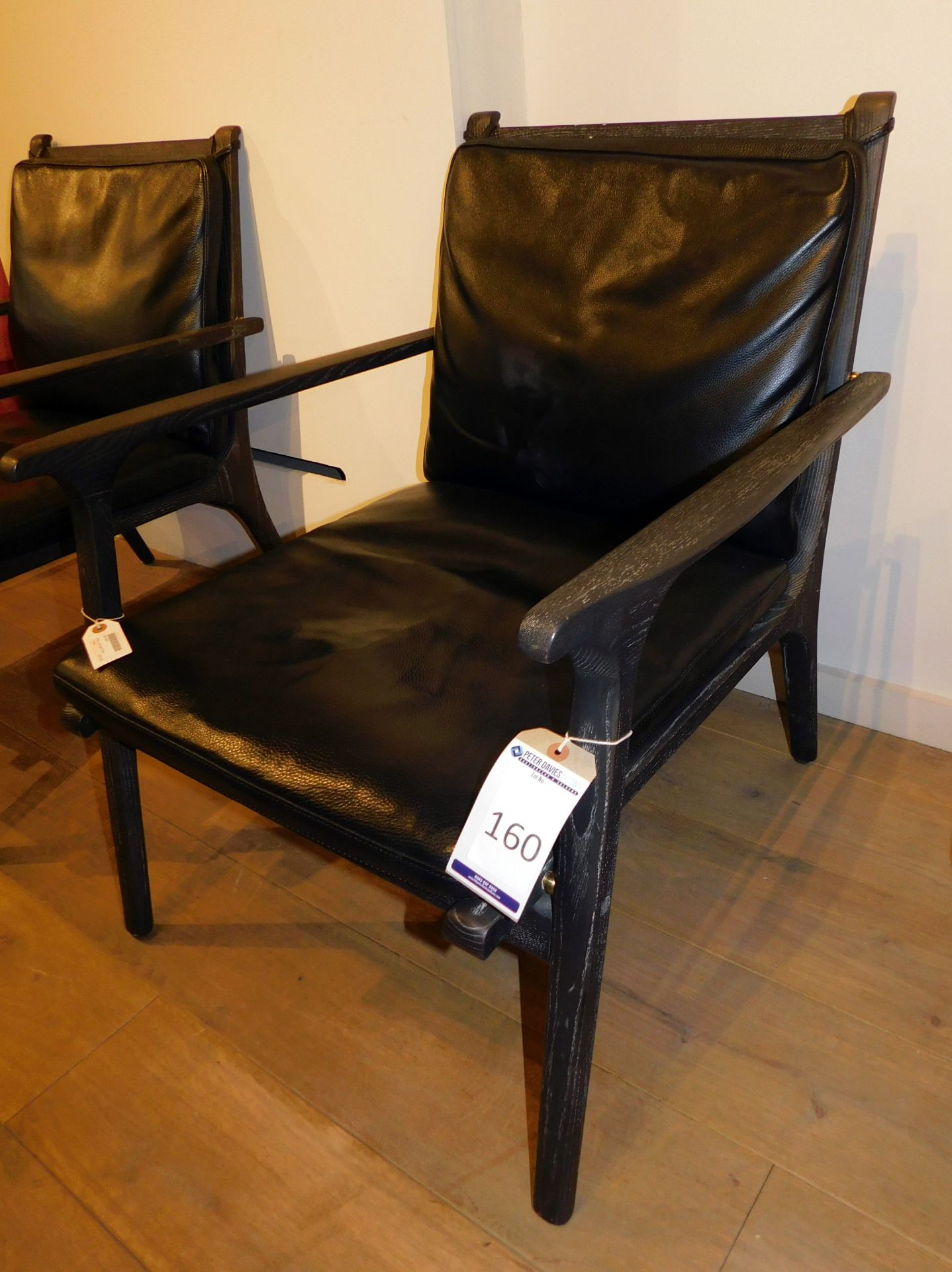 Wooden Framed Ren Armchair with Leather Upholstery (Retail £907) (Located at 155 Farringdon Road, - Bild 2 aus 3