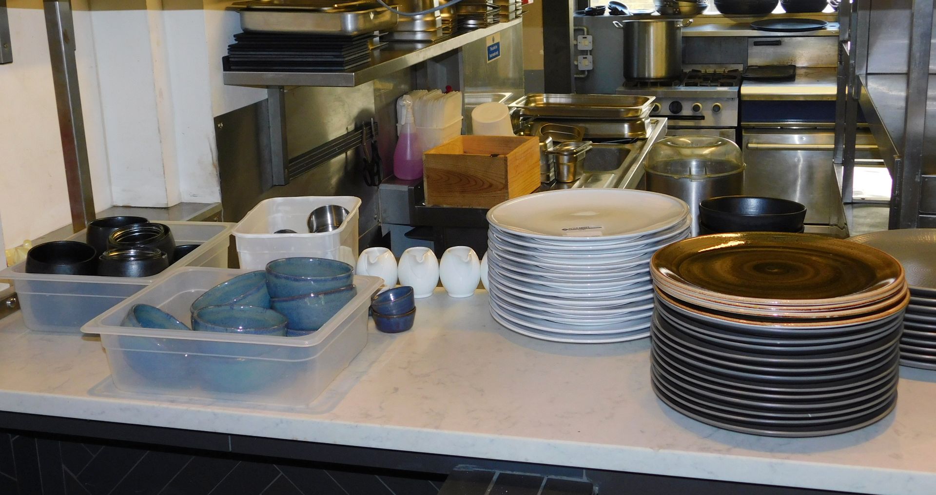 Quantity of Assorted Crockery & Serving Dishes etc. (Located at 155 Farringdon Road, London, EC1R