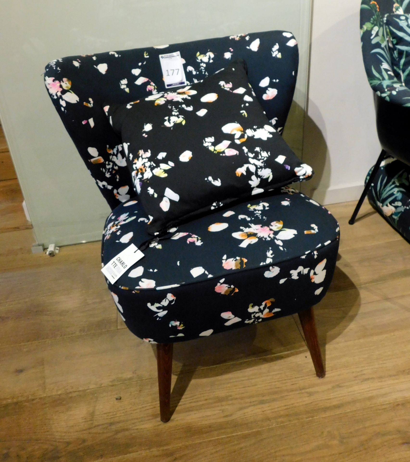 Single Easy Chair, Flora/Black Upholstery (Located at 155 Farringdon Road, London, EC1R 3AF)