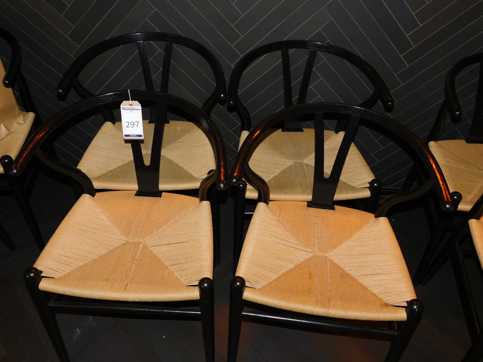 Set of 4 Carl Hansen Wooden Framed Rush Seated Armchairs (Located at 155 Farringdon Road, London,