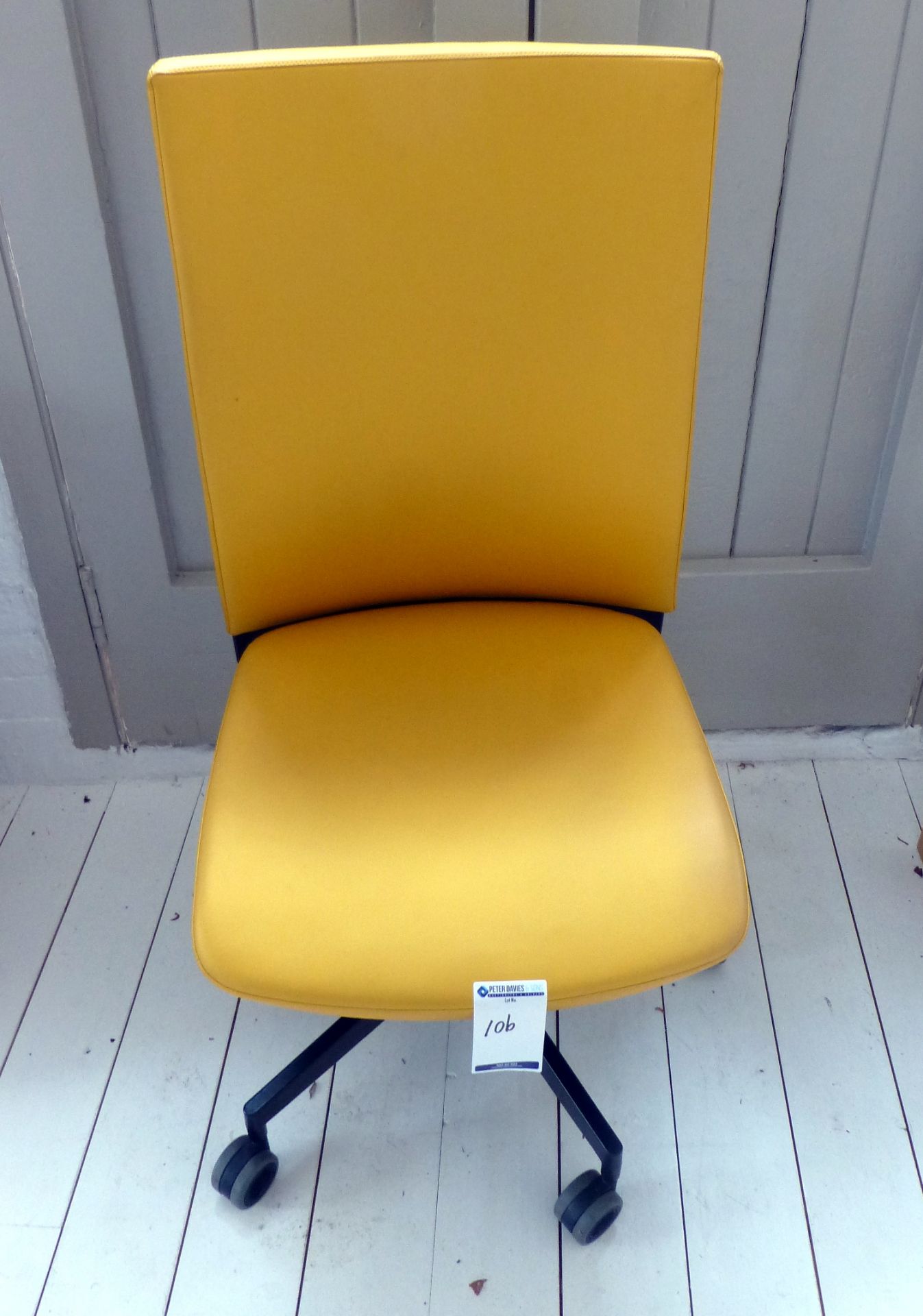 Levira Yellow Leatherette Swivel Chair (located at 1st floor, Old Dairy Court, 17 Crouch Hill,