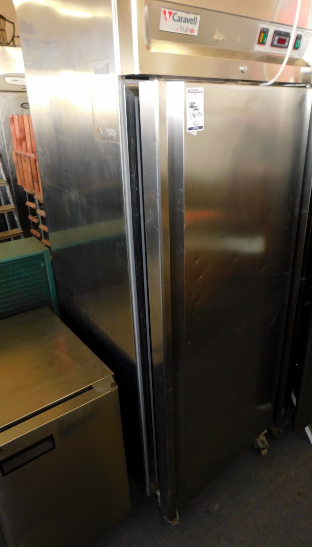 Caravell Upright Stainless Steel Refrigerator.