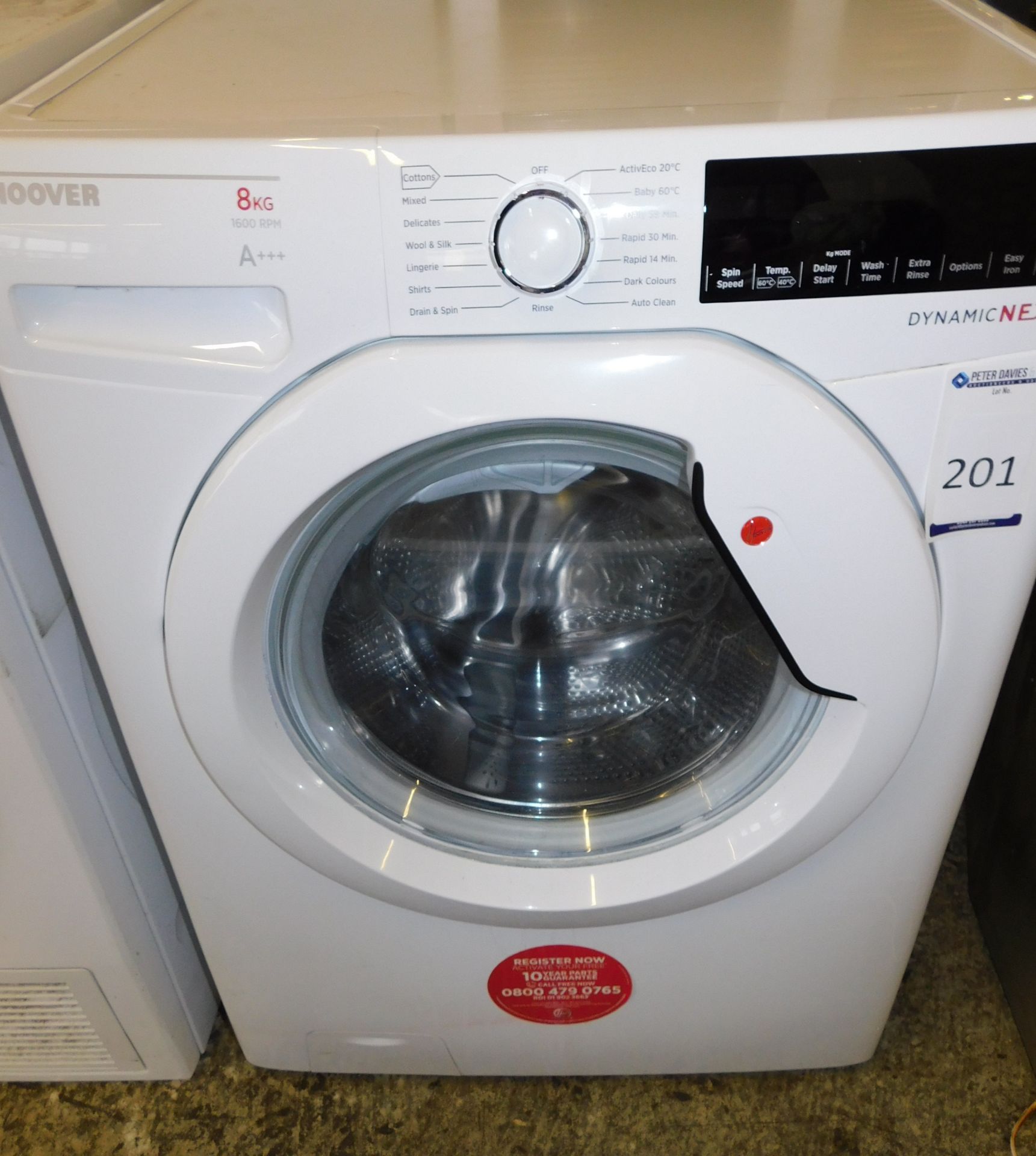 Hoover Dynamic Next 8Kg Washing Machine (Located The Auction Complex, Houldsworth Mill, Stockport,