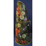 Florally painted canal ware style coal hod.