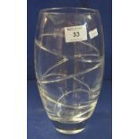 A Stewart crystal Jasper Conrad design ovoid clear glass vase.