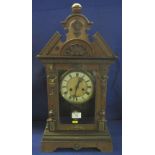 German two train architectural mantel clock.