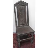 17TH CENTURY HIGH BACKED CHAIR OR BACK STOOL,