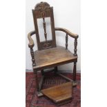 19TH CENTURY MAHOGANY CAQUETEUSE CHAIR,