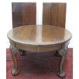 EARLY 20TH CENTURY CIRCULAR MAHOGANY, ROPE EDGED, WIND OUT, DINING TABLE,