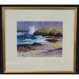 DONALD MCINTYRE, (Scottish, born 1923, died 2009, lived and worked in Wales), 'Stormy Sea, Gower',