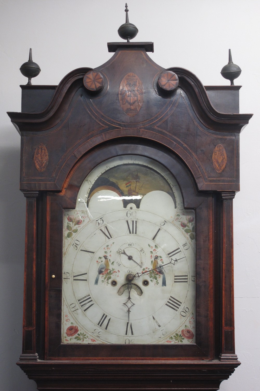 EARLY 19TH CENTURY TALL MAHOGANY LONG CASE CLOCK, of unknown maker,