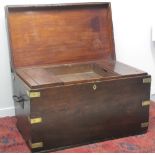 19TH CENTURY BRASS BOUND, MAHOGANY CHEST,