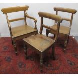 A HARLEQUIN SET OF SIX PLUS TWO 19TH CENTURY WELSH OAK FARMHOUSE KITCHEN CHAIRS,