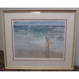 SIR WILLIAM RUSSELL FLINT, (British, 1880-1969), 'Waves', limited edition coloured print,