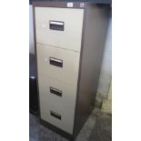 Modern Silver Line metal four section filing cabinet.