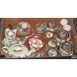 Tray of assorted china to include: Masons 'Regency' water pot and teapot;