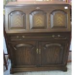 20th Century oak fall front bureau bookcase.