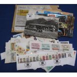 Selection of modern British stamps on piece and few covers including two 1946 First Flight Covers