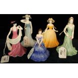 Five Coalport figurines: 'Debutant',