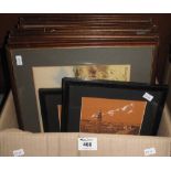 Box of assorted furnishing pictures, various,