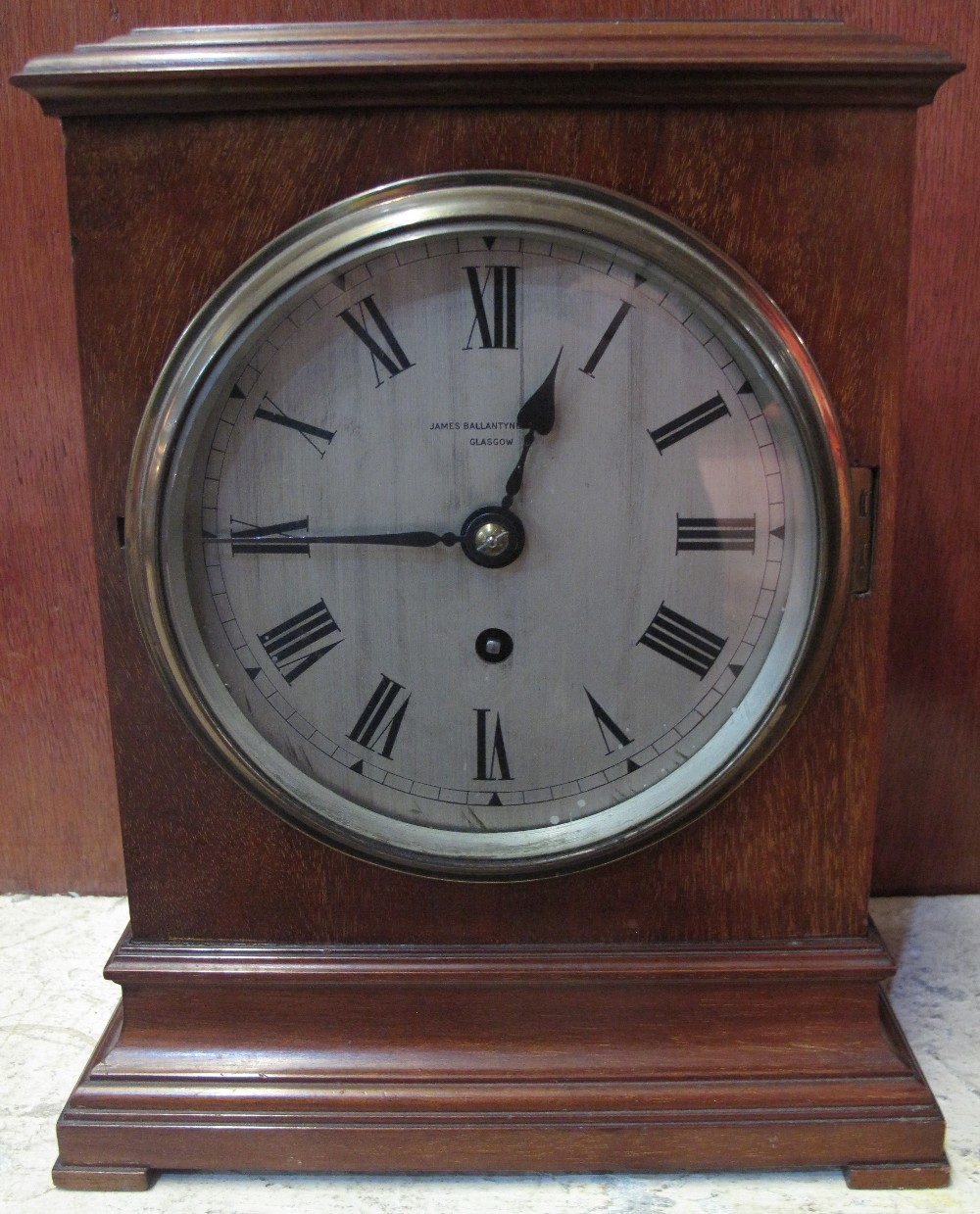 Early 20th Century mahogany mantel clock by James Ballantyne of Glasgow,