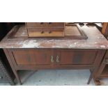 Early 20th Century mahogany inlaid marble topped washstand.